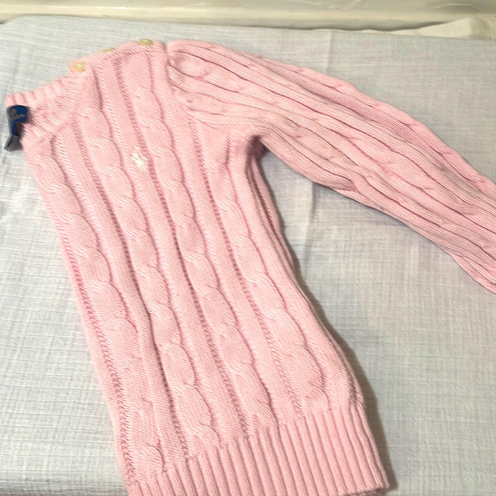 Polo by Ralph Lauren crewneck cableknit sweater – pink – size 6X